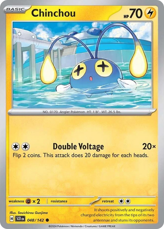 Pokemon Singles - Stellar Crown - Chinchou 48/142 (Reverse Holo)