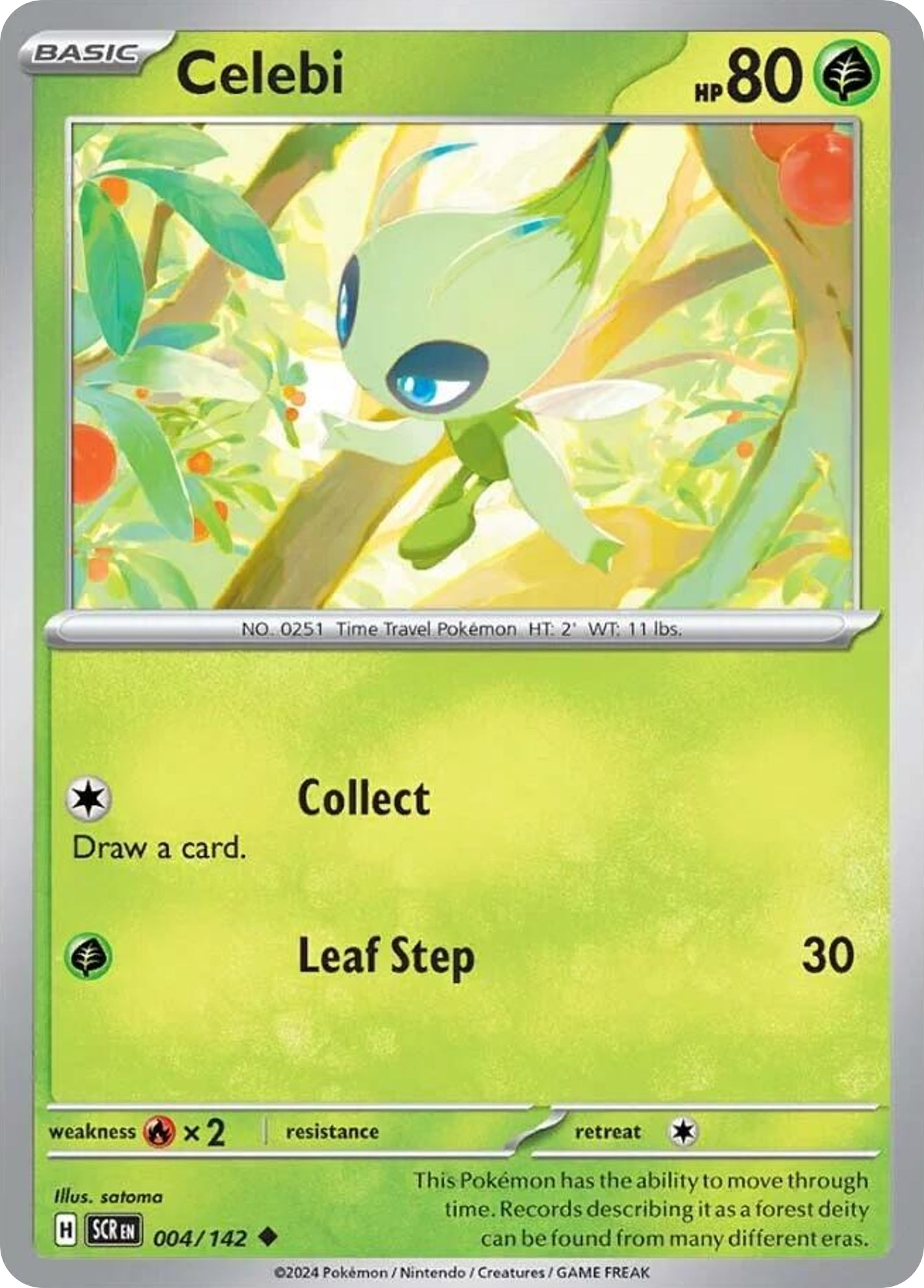 Pokemon Singles - Stellar Crown - Celebi 4/142 (Reverse Holo)