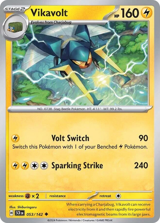 Pokemon Singles - Stellar Crown - Vikavolt 53/142 (Reverse Holo)