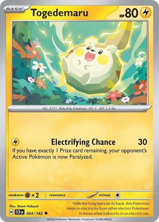 Pokemon Singles - Stellar Crown - Togedemaru 54/142 (Reverse Holo)