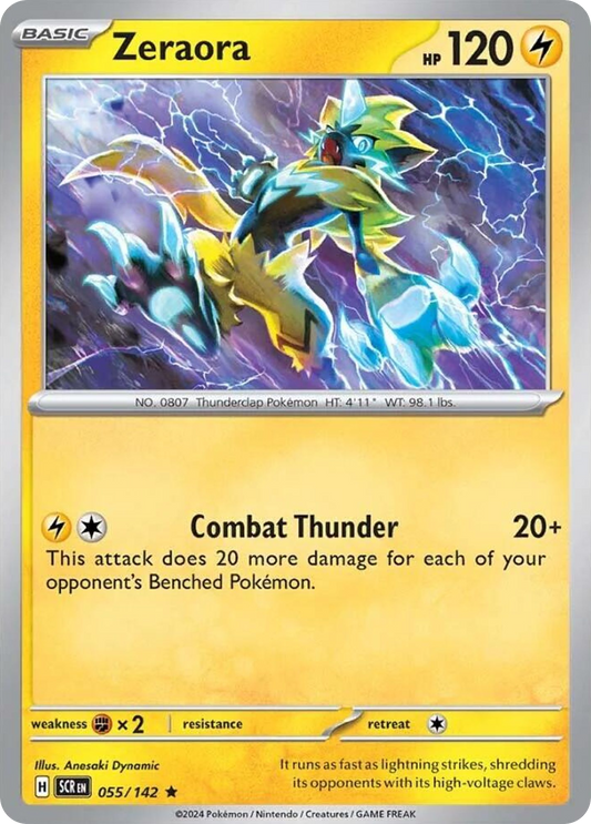 Pokemon Singles - Stellar Crown - Zeraora 55/142 (Reverse Holo)