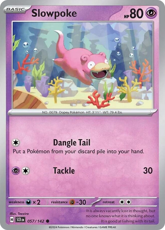 Pokemon Singles - Stellar Crown - Slowpoke 57/142 (Reverse Holo)