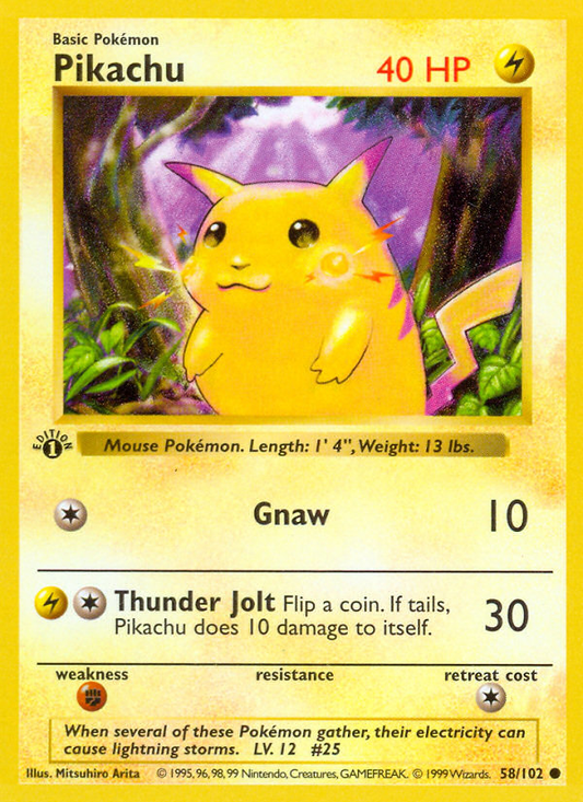 Pokemon Singles - Base - Pikachu 58/102