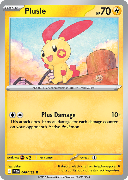 Pokemon Singles - Paradox Rift - Plusle 60/182 (Reverse Holo)