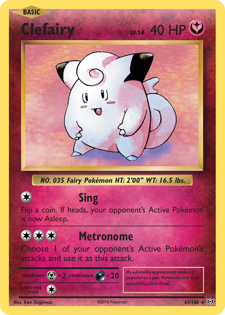 Pokemon Singles - Evolutions - Clefairy 63/108