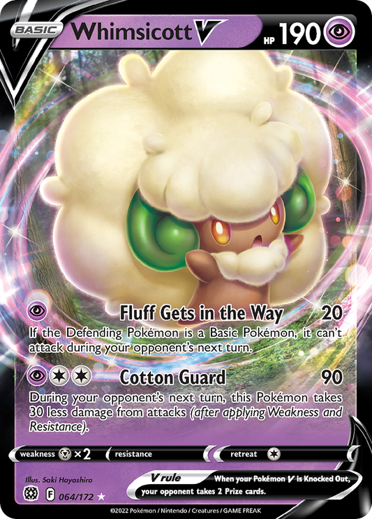 Pokemon Singles - Brilliant Stars - Whimsicott V 64/172