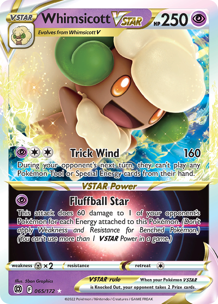 Pokemon Singles - Brilliant Stars - Whimsicott VSTAR 65/172