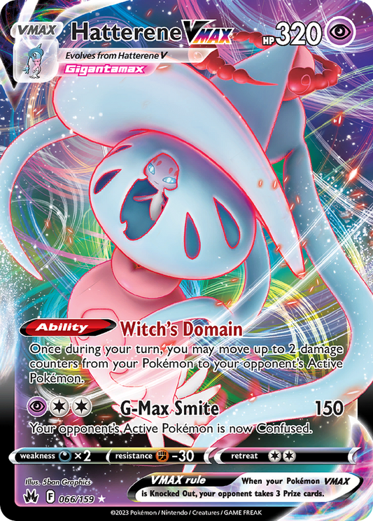 Pokemon Singles - Crown Zenith - Hatterene VMAX 066/159
