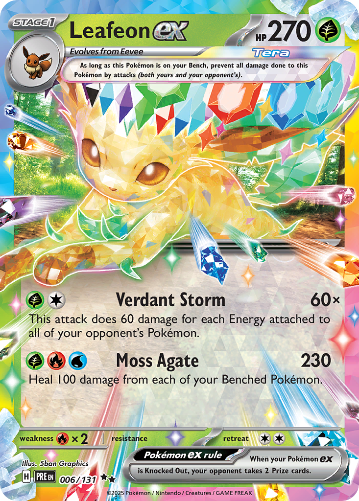 Pokemon Singles - Prismatic Evolutions - Leafeon ex 006/131