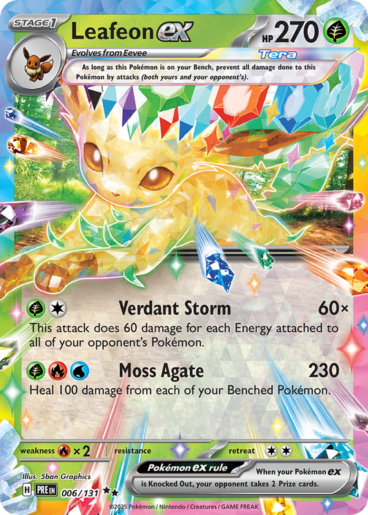 Pokemon Singles - Prismatic Evolutions - Leafeon ex 006/131