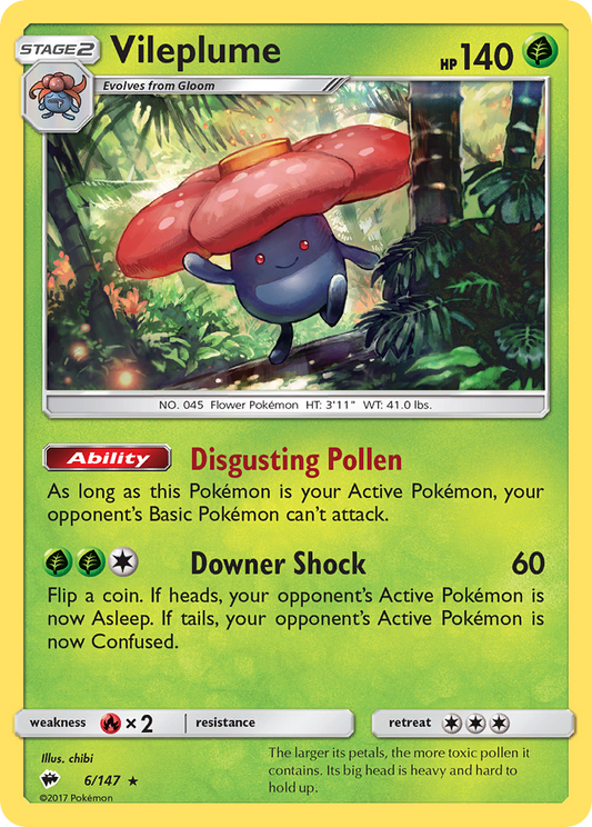 Pokemon Singles - Burning Shadows - Vileplume 6/147