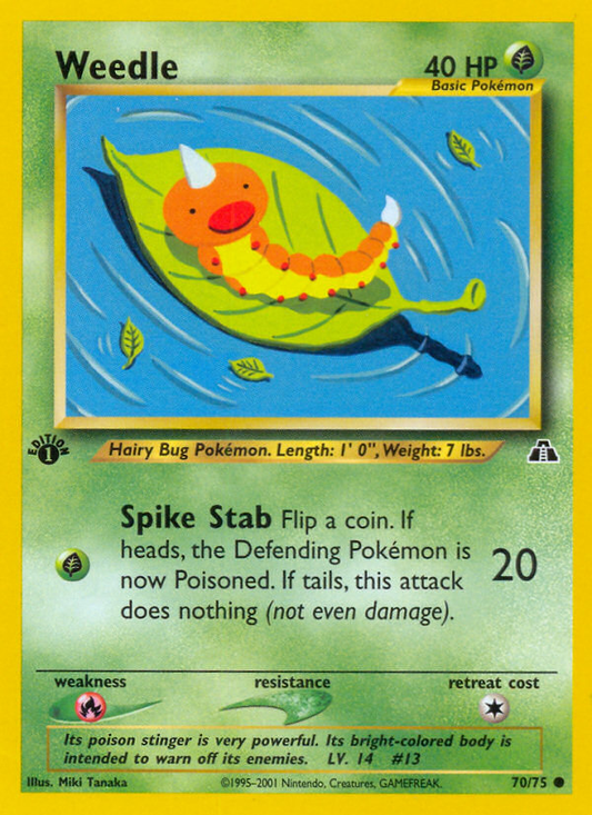 Pokemon Singles - Neo Discovery - Weedle 70/75