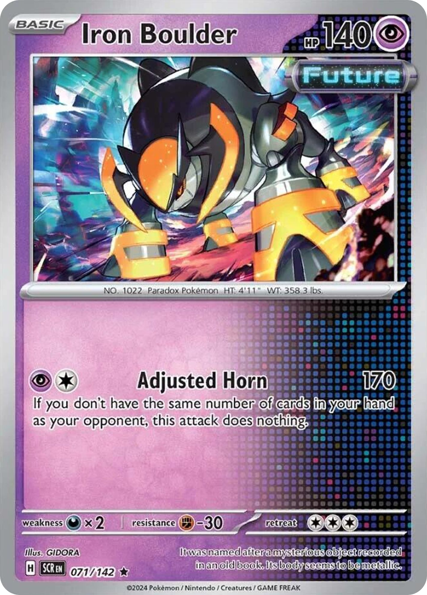 Pokemon Singles - Stellar Crown - Iron Boulder 71/142 (Reverse Holo)