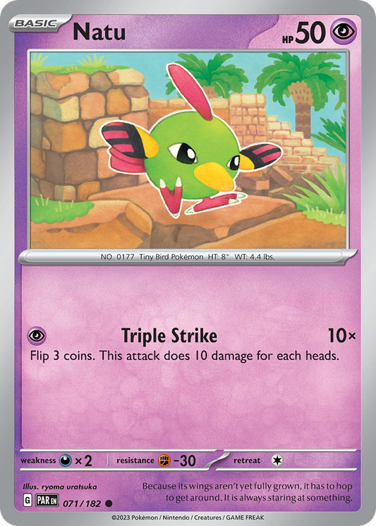 Pokemon Singles - Paradox Rift - Natu 71/182 (Reverse Holo)