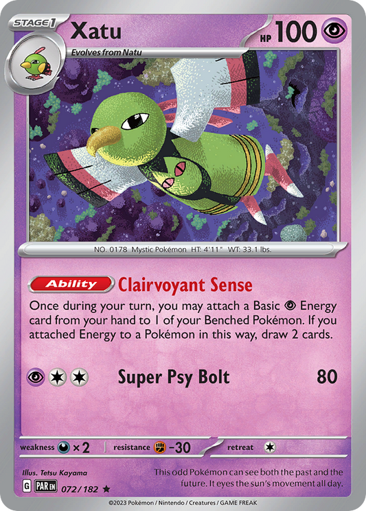 Pokemon Singles - Paradox Rift - Xatu 72/182 (Reverse Holo)