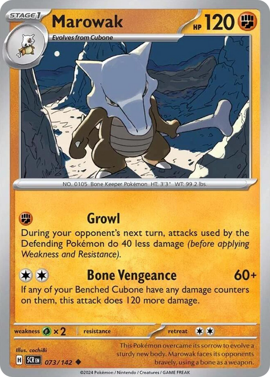 Pokemon Singles - Stellar Crown - Marowak 73/142 (Reverse Holo)