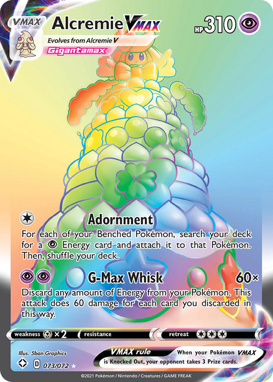 Pokemon Singles - Shining Fates - Alcremie VMAX 73/72