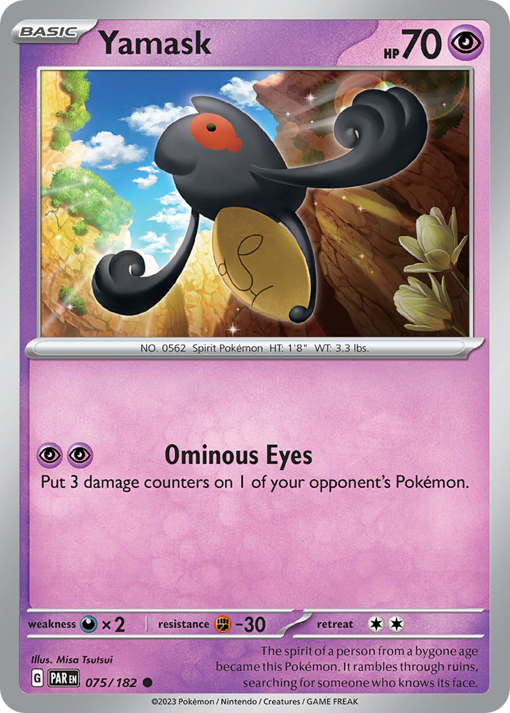 Pokemon Singles - Paradox Rift - Yamask 75/182 (Reverse Holo)