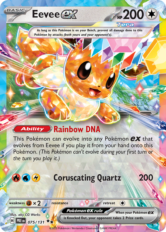 Pokemon Singles - Prismatic Evolutions - Eevee ex 075/131