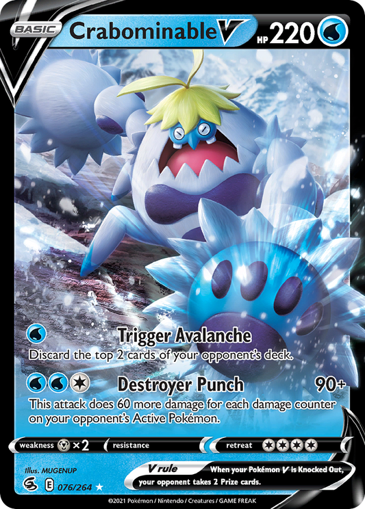 Pokemon Singles - Fusion Strike - Crabominable V 76/264