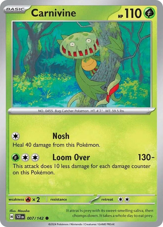 Pokemon Singles - Stellar Crown - Carnivine 7/142 (Reverse Holo)