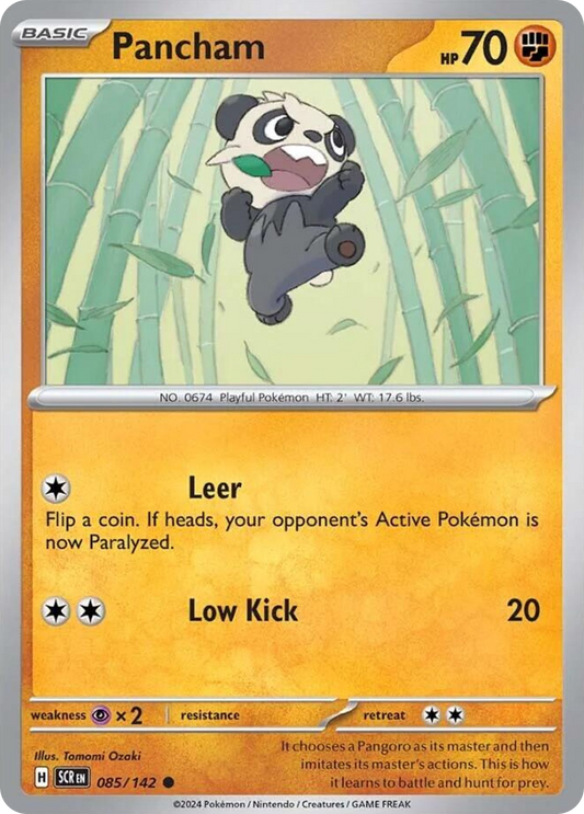 Pokemon Singles - Stellar Crown - Pancham 85/142 (Reverse Holo)