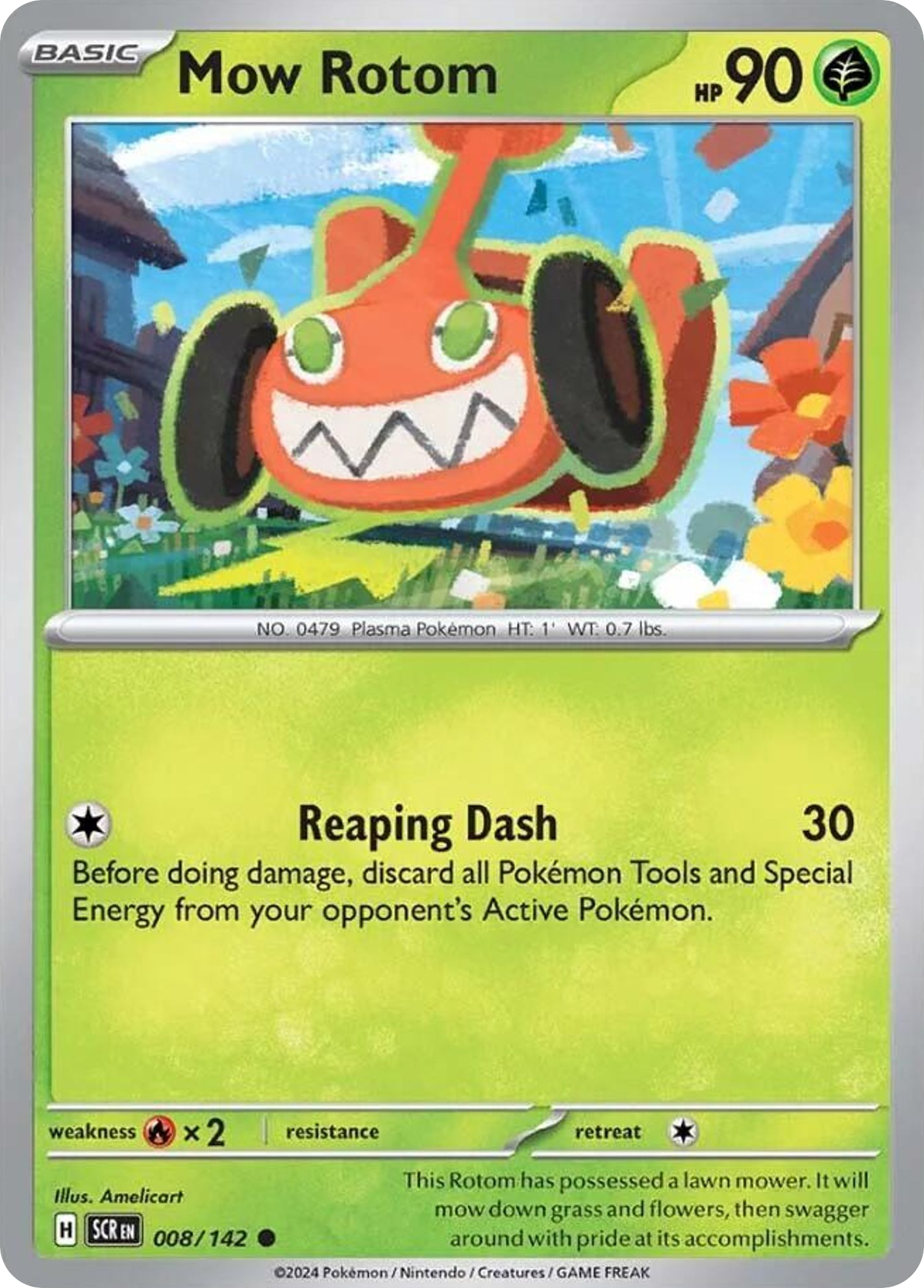 Pokemon Singles - Stellar Crown - Mow Rotom 8/142 (Reverse Holo)