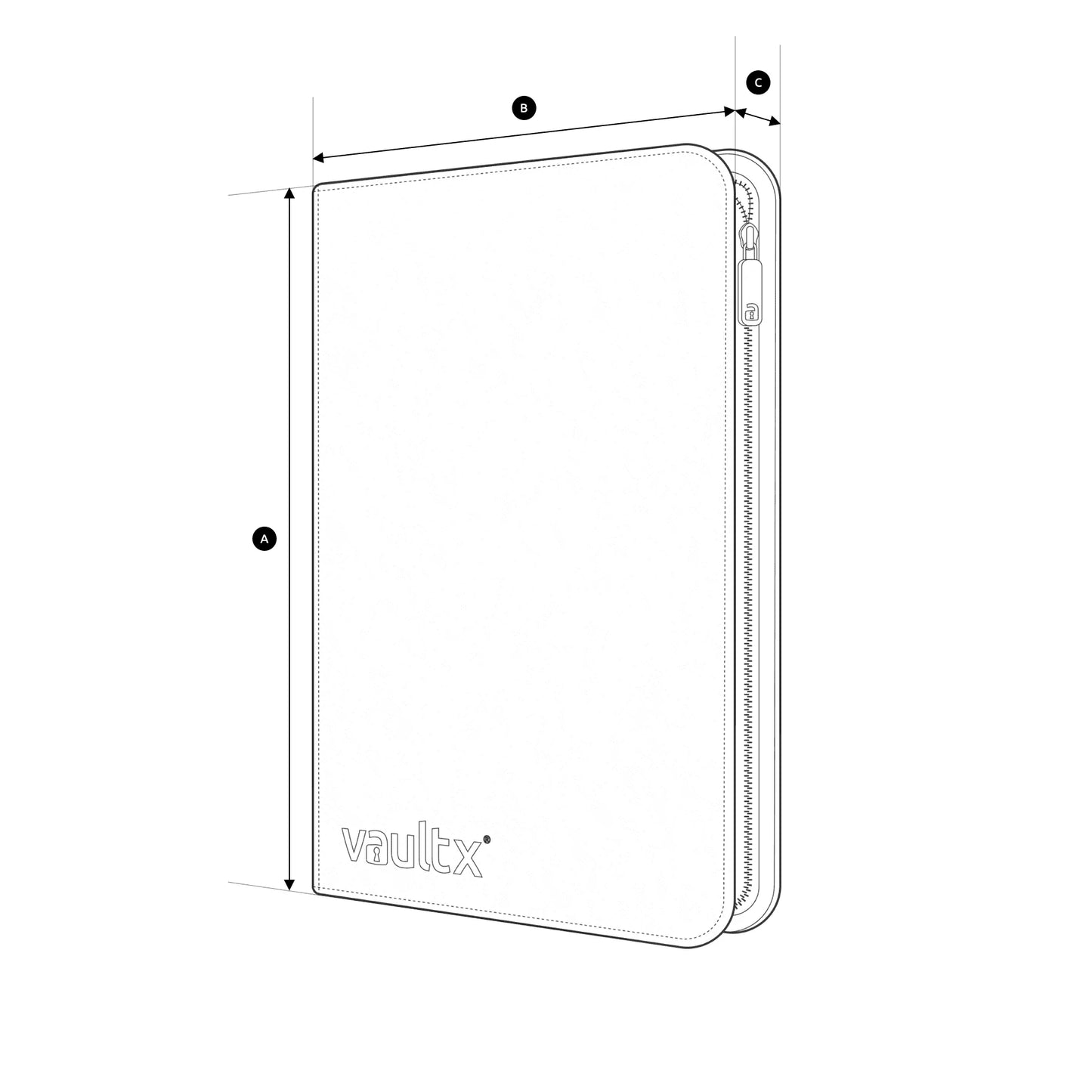 Vault X - 9-Pocket Exo-Tec® - Zip Binder - WHITE EDITION