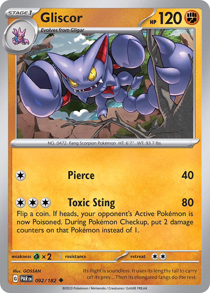 Pokemon Singles - Paradox Rift - Gliscor 92/182 (Reverse Holo)