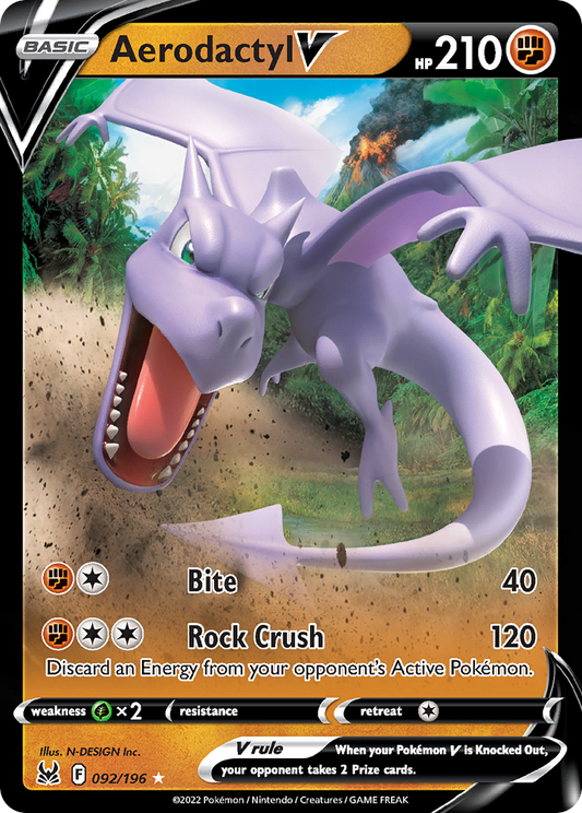 Pokemon Singles - Lost Origin - Aerodactyl V 92/196