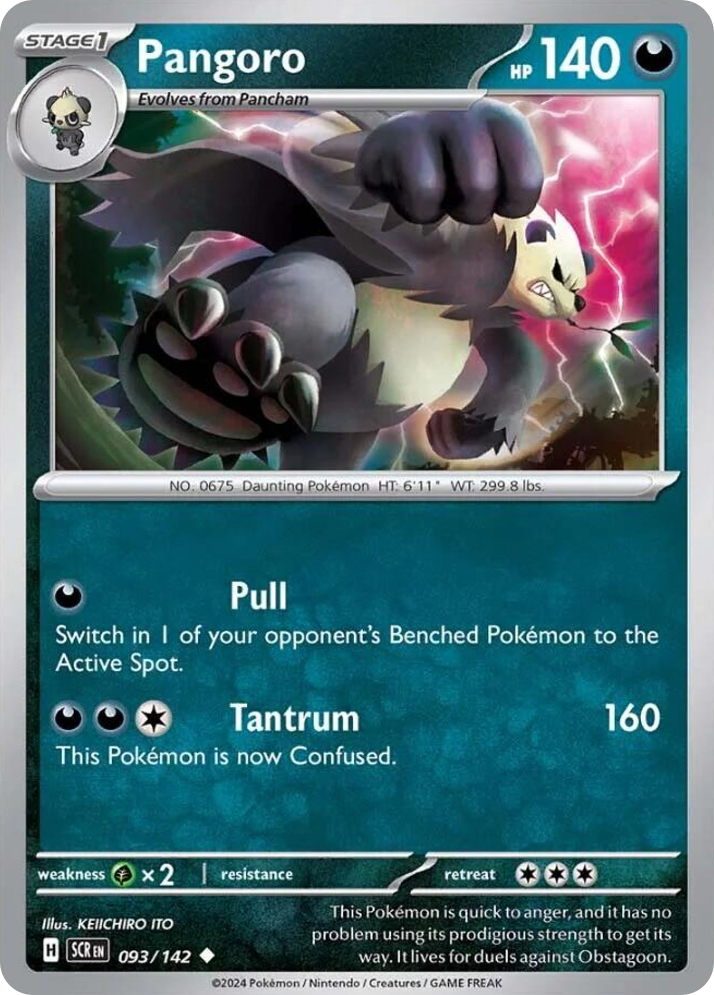 Pokemon Singles - Stellar Crown - Pangoro 93/142 (Reverse Holo)