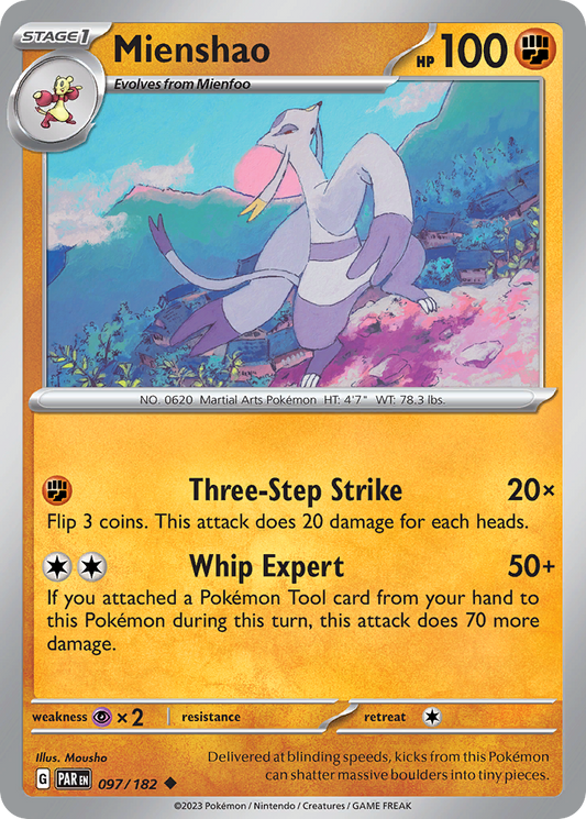 Pokemon Singles - Paradox Rift - Mienshao 97/182 (Reverse Holo)