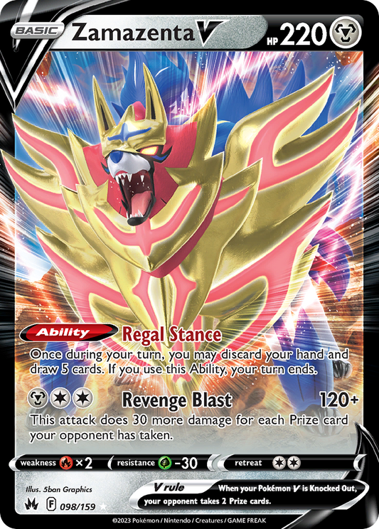 Pokemon Singles - Crown Zenith - Zamazenta V 98/159