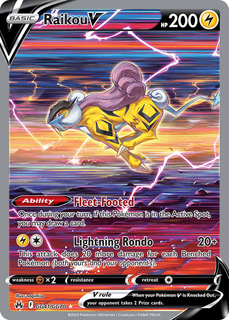 Pokemon Singles - Crown Zenith Galarian Gallery - Raikou V GG41/70