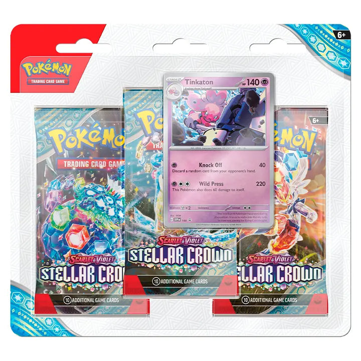 Pokemon - Scarlet & Violet 7 - Stellar Crown - 3 Pack Blister - Tinkaton