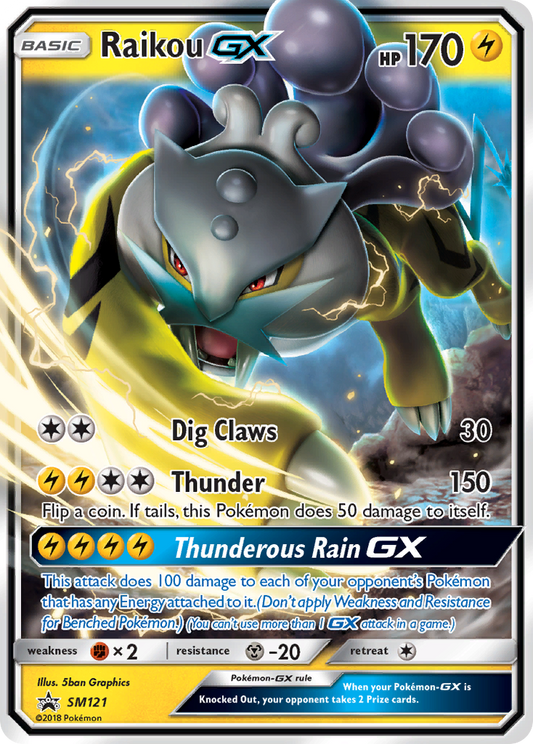 Pokemon Singles - SM Black Star Promos - Raikou-GX SM121