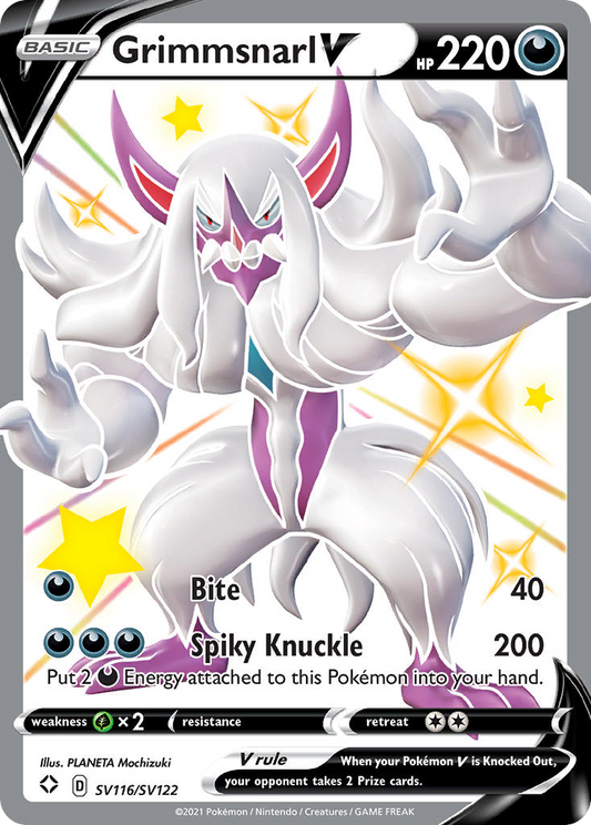 Pokemon Singles - Shining Fates Shiny Vault - Grimmsnarl V SV116/SV122