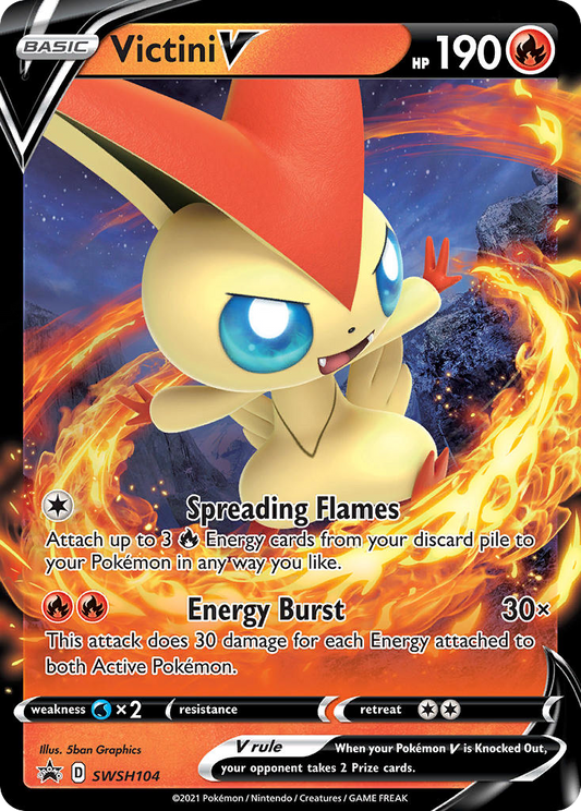 Pokemon Singles - SWSH Black Star Promos - Victini V SWSH104