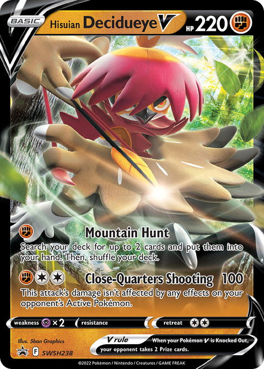 Pokemon Singles - SWSH Black Star Promos - Hisuian Decidueye V SWSH238