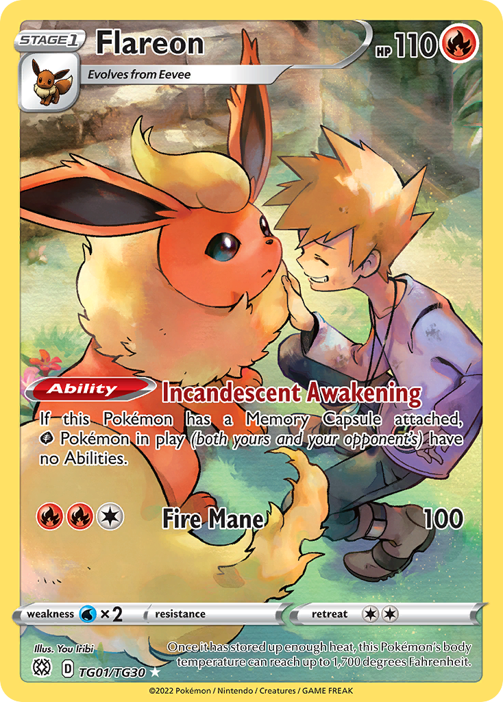 Pokemon Singles - Brilliant Stars Trainer Gallery - Flareon TG01/30