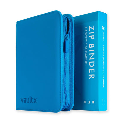 Vault X - 4-Pocket Exo-Tec® - Zip Binder - NEON BLUE