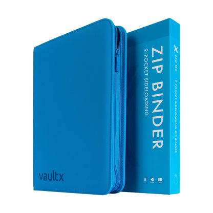Vault X - 9-Pocket Exo-Tec® - Zip Binder - NEON BLUE
