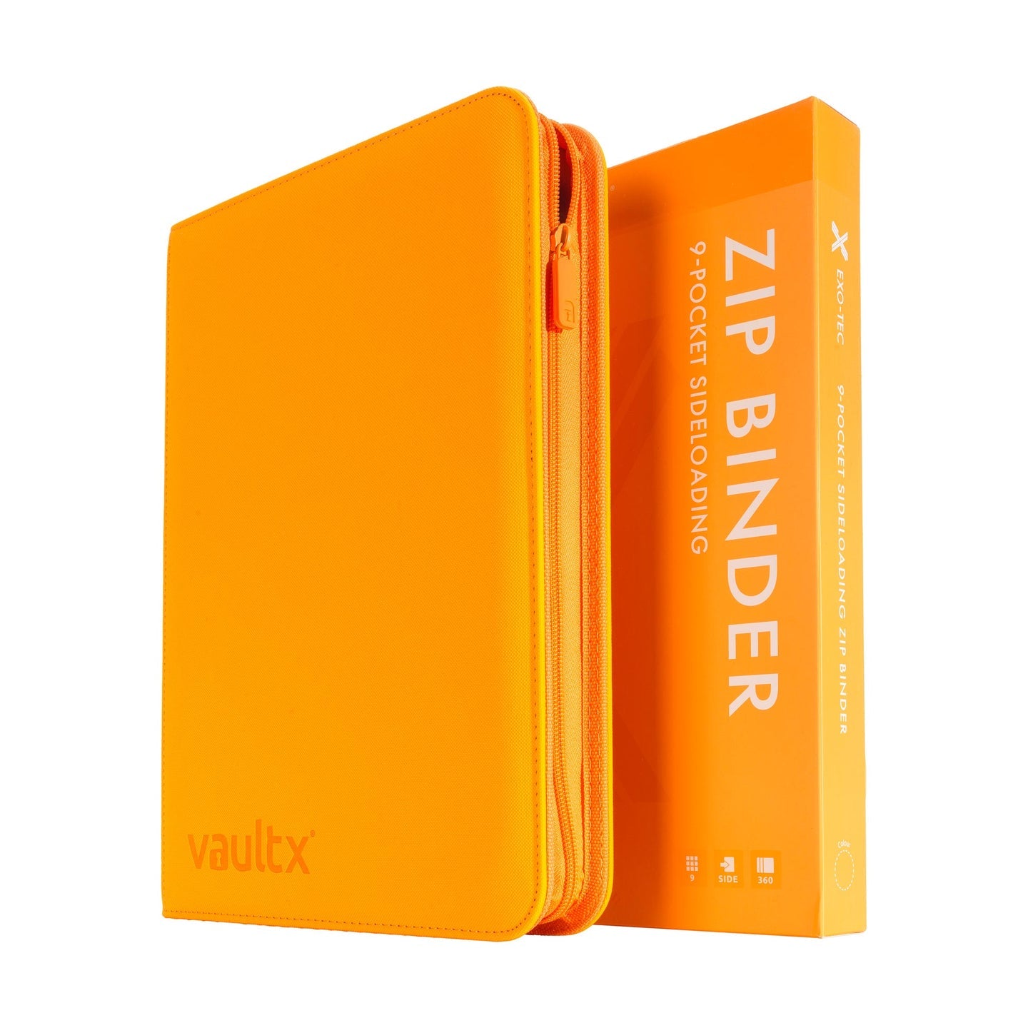 Vault X - 9-Pocket Exo-Tec® - Zip Binder - NEON ORANGE