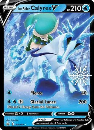 Pokemon Singles - Chilling Reign - Ice Rider Calyrex V 045/198 - Snowflake Stamp