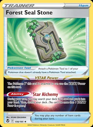 Pokemon Singles - Silver Tempest - Forest Seal Stone 156/195