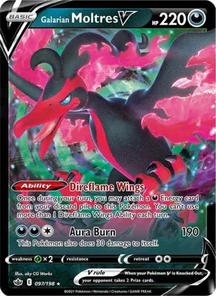 Pokemon Singles - Chilling Reign - Galarian Moltres V 097/198