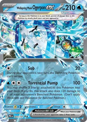 Pokemon Singles - Prismatic Evolutions - wellspring mask ogerpon ex 027/131