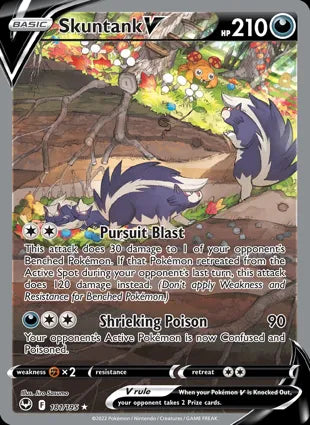 Pokemon Singles - Silver Tempest - Skuntank V 181/195