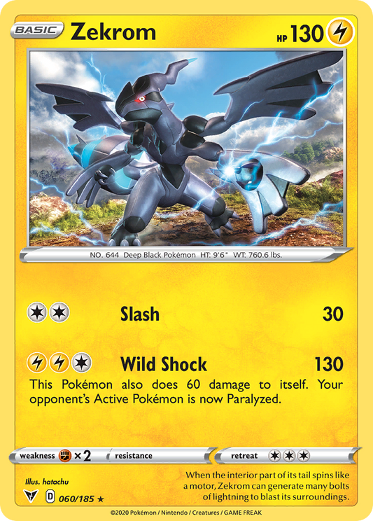 Pokemon Singles - Vivid Voltage - Zekrom 60/185