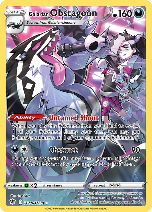 Pokemon Singles - Astral Radiance Trainer Gallery - Galarian Obstagoon TG10/30